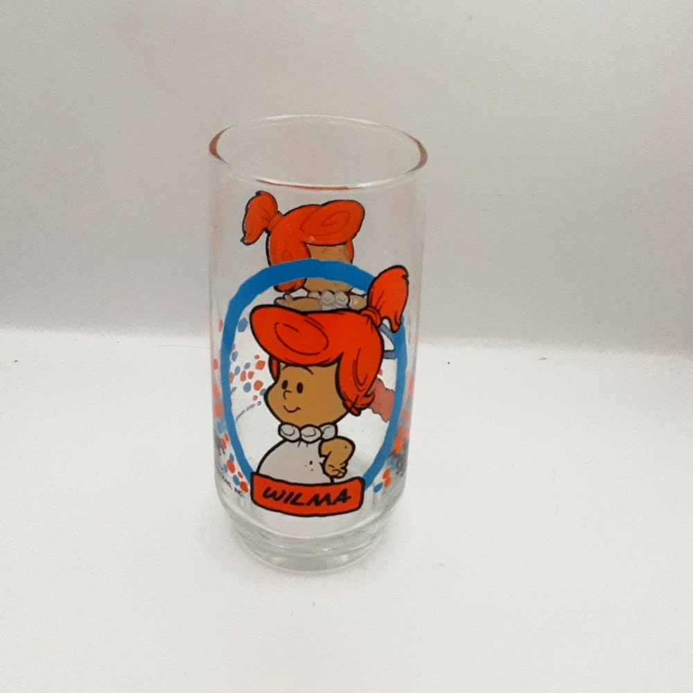 Vintage 1986 Pizza Hut Flintstone Kids Glass Wilma